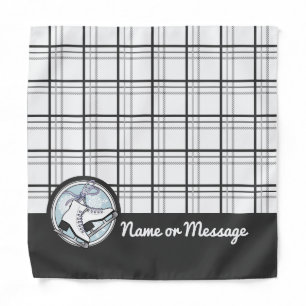 Personalized Modern Tartan Ice Skating Bandana
