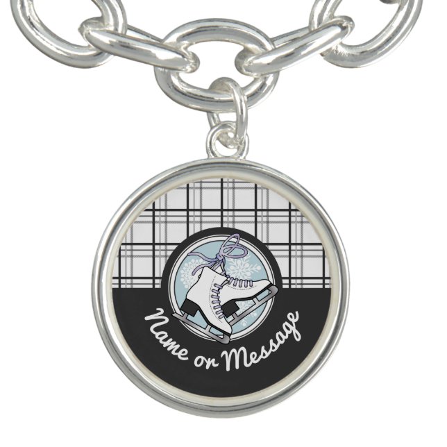 Personalized Modern Tartan Ice Skating Bracelet (Design)