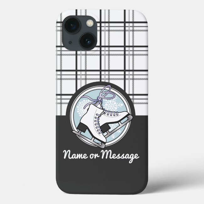 Personalized Modern Tartan Ice Skating