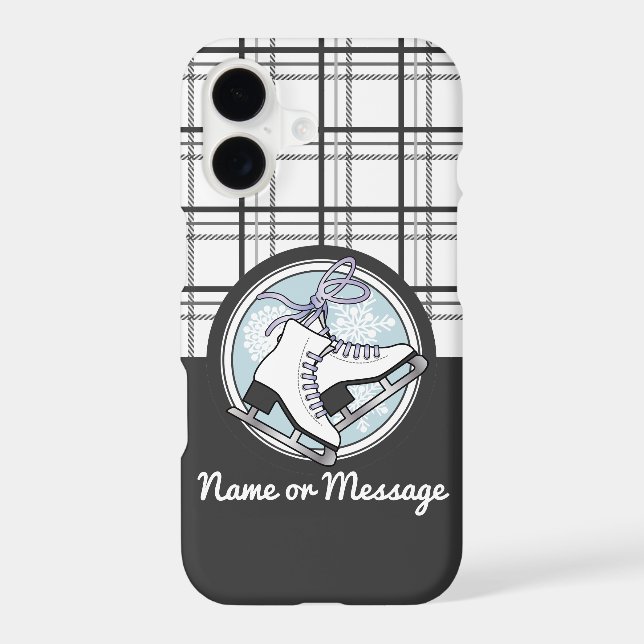 Personalized Modern Tartan Ice Skating Case-Mate iPhone Case (Back)