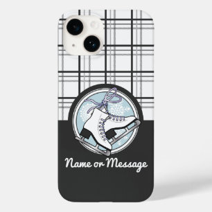 Personalized Modern Tartan Ice Skating Case-Mate iPhone 14 Case