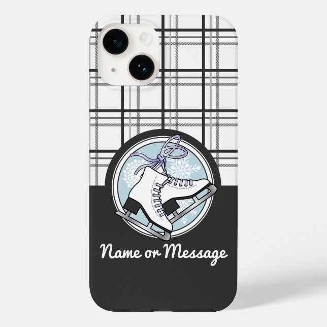 Personalized Modern Tartan Ice Skating Case-Mate iPhone Case (Back)