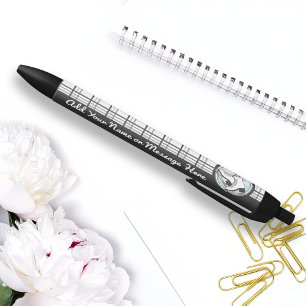 Personalized Modern Tartan Ice Skating Pen