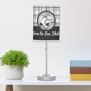 Personalized Modern Tartan Ice Skating Table Lamp