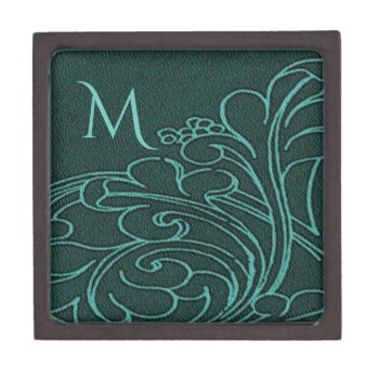 Personalized Modern Teal Swirl  Gift Box by LouiseBDesigns at Zazzle