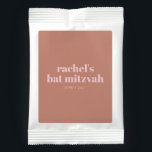 Personalized Modern Terracotta Bat Mitzvah Favor Hot Chocolate Drink Mix<br><div class="desc">Make your Bat Mitzvah celebration extra sweet with this personalized hot chocolate favor. Featuring a stylish terracotta background and modern typography,  this minimalist design is perfect for party favors,  guest gifts,  or dessert table accents. A warm and thoughtful treat to thank friends and family for celebrating this special milestone.</div>