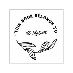 Personalized Modern This Book Belongs To Teacher Self-inking Stamp