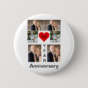 Personalized Modern trendy Anniversary Button