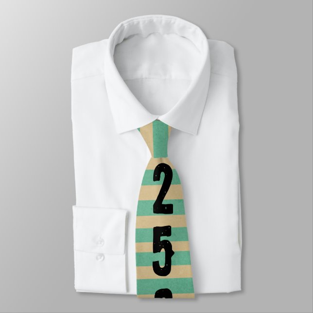 Personalized modern vintage black letters Stripes  Neck Tie (Tied)