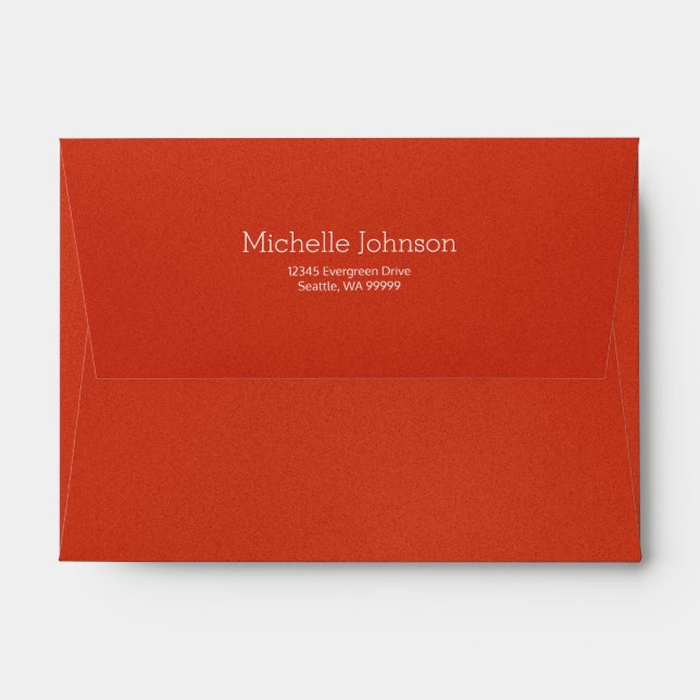 Personalized Modern Warm Red Grainy Texture Envelope (Back (Top Flap))
