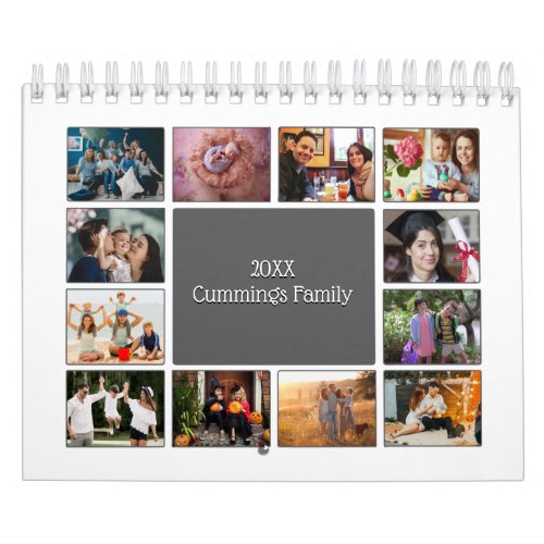 Personalized Modern White Cover Photo Calendar