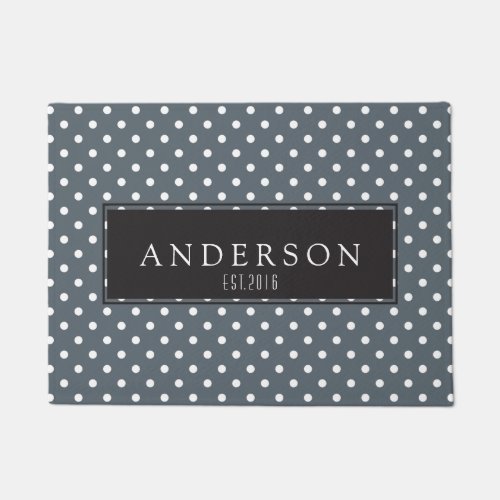 Personalized _ Modern White Polka Dots Doormat