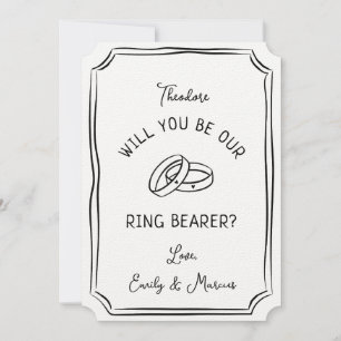 Personalized Modern Will You Be My Ring Bearer. Card