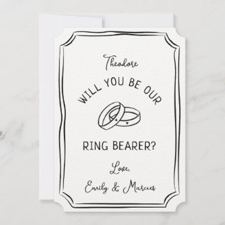 Personalized Modern Will You Be My Ring Bearer. Card