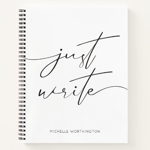 Personalized Modern Writers Journal Notebook