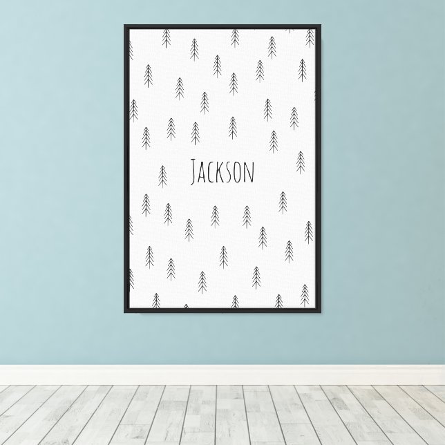 Personalized modren Boho design - custom name  Canvas Print (Insitu(Wood Floor))