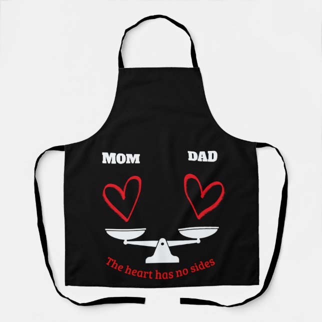 Personalized Mom and Dad Equality Heart Balance Bl Apron (Front)