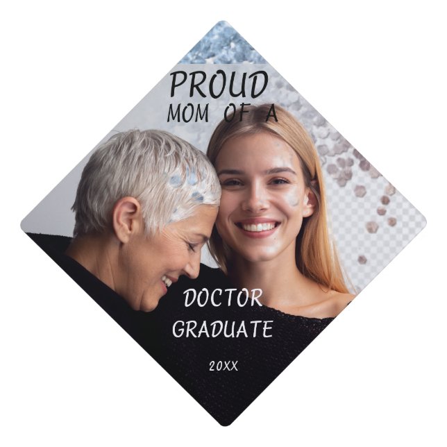 Personalized  mom and daughter photo graduation graduation cap topper (Front)