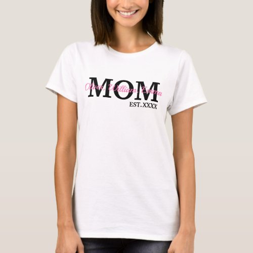 Personalized Mom  Custom Children Names T_Shirt