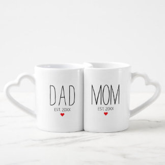 Personalized Mom Dad Est Gift For Parents Coffee Mug Set