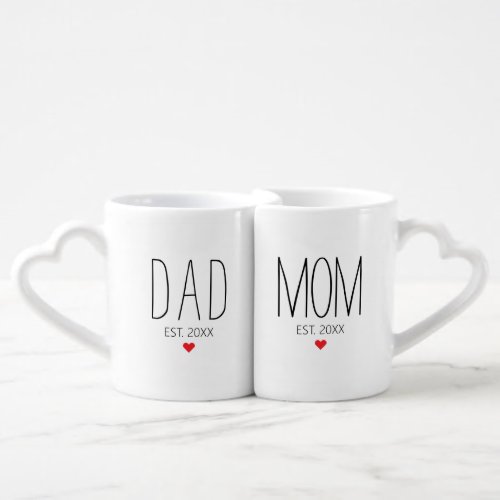 Personalized Mom Dad Est Gift For Parents Coffee Mug Set