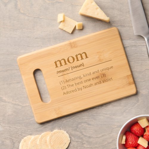 Personalized Mom Definition Kids names Modern Cutting Board