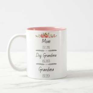Personalized Mom Dog Grandma Est Custom Year Two-Tone Coffee Mug