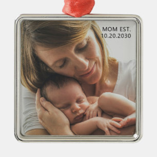 Personalized Mom Established Metal Ornament
