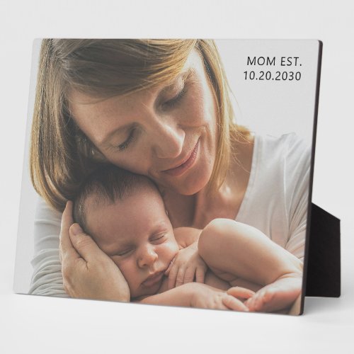 Personalized Mom Established Photo Plaque