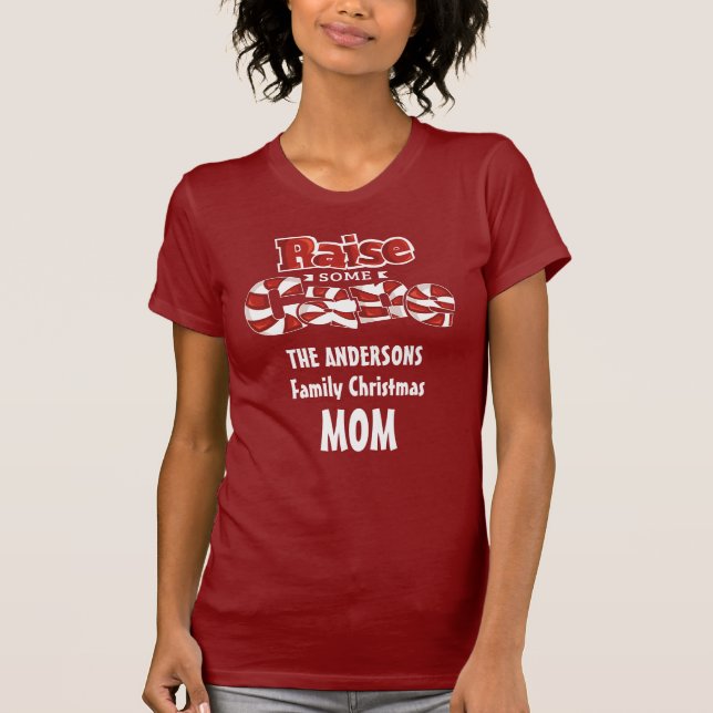 Personalized Mom Family Christmas Matching T-Shirt (Front)
