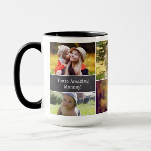 Personalized Mom family Photo collage Mug