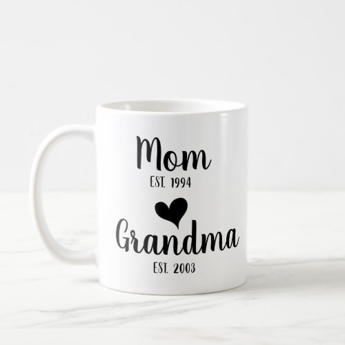 Personalized Mom Grandma First Time Grandma Coffee Mug