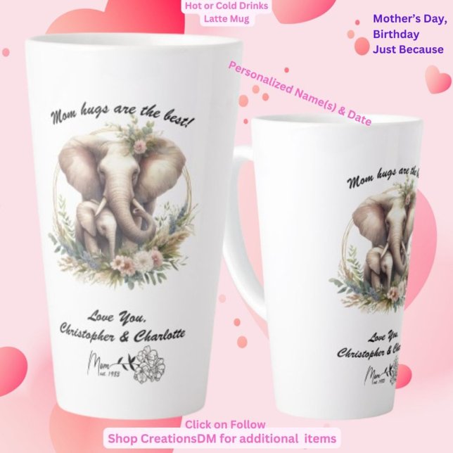 Personalized Mom Hugs are the Best Latte Mug (Creator Uploaded)