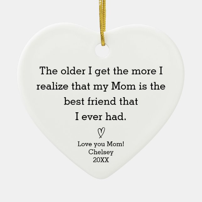 Personalized Mom Keepsake Mom Birthday Mothers Day Ceramic Ornament (Front)