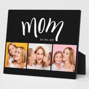 Personalized Mom Kids 3 Photo Collage Mom Est Year Plaque