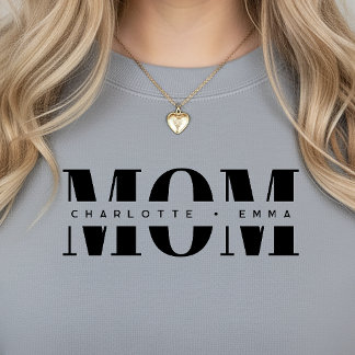Personalized MOM Kids’ Names, Modern Chic Mom Gift Sweatshirt