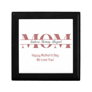 Personalized Mom Kids Names Mother's Day Gift  Box