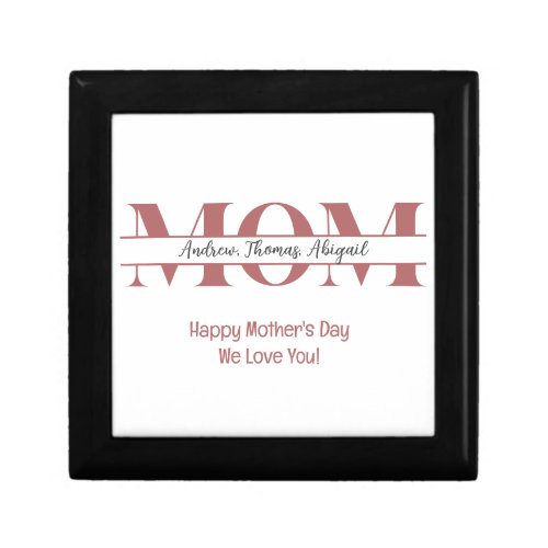 Personalized Mom Kids Names Mothers Day Gift  Gift Box