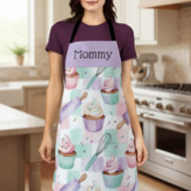 Personalized Mom Lavender Teal Cupcake Baking Crew