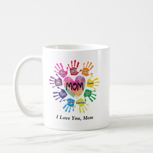 Personalized Mom Life With Heart Coffee Mug