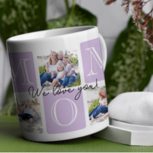 Personalized Mom Love 7 Photo Collage Coffee Mug