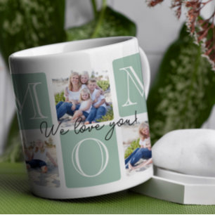 Personalized Mom Love 7 Photo Collage Coffee Mug