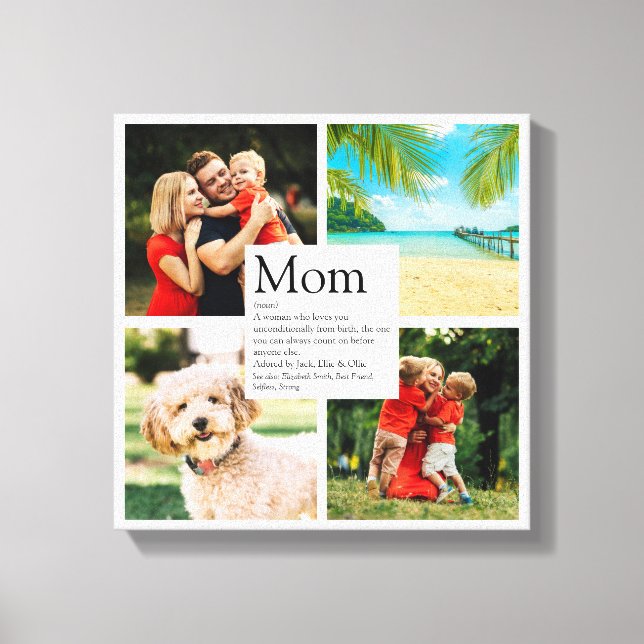 Personalized Mom Name Definition 4 Photo Canvas Print (Front)