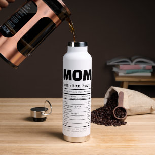 Personalized Mom Nutrition Facts with Photos Water Bottle