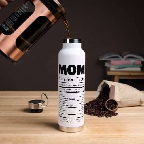Personalized Mom Nutrition Facts with Photos Water Bottle