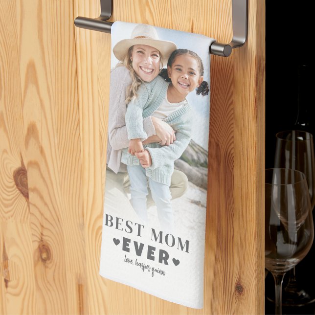 Personalized Mom Photo Collage Kitchen Towel (Personalized Mom Photo Collage kitchen towel)