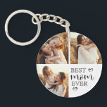 Personalized Mom Photo | Cute Family Keepsake Keychain<br><div class="desc">A cute and modern little keepsake to celebrate the Best Mom Ever! This elegant photo collage keychain features trendy handwritten script typography and space to add your own favorite family photos. A simple and personalized gift she’ll love—perfect for Mother’s Day, birthdays, Christmas, New Year, or just a sweet thank you....</div>