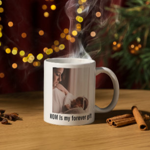 Personalized Mom Photo Mug, Custom Mother’s Day Two-Tone Coffee Mug