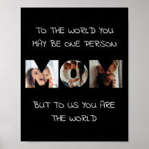 Personalized Mom Photo Quote Wall Art Print