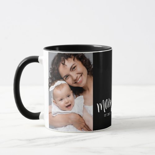Personalized Mom Photo Year Established Coffee Mug